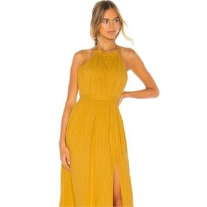 Tularosa Mustard Midi Halter Dress 🌼